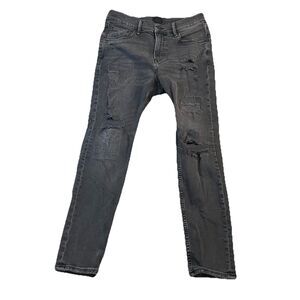 H&M Men’s Black Skinny Fit Jeans Cotton Blend Size 32 Distressed
